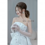 TVC376 Đầm Cưới Cô Dâu, Váy Tiệc Cưới Ngắn, Dáng Ôm, Đính Đá, Cúp Ngực