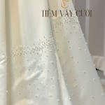 TVC505 Đầm Cưới Cô Dâu, Váy Cưới Tiệc Đi Bàn, Cúp Ngực, Xếp Ly, Đính Đá