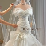 TVC506 Đầm Cưới Cô Dâu, Váy Cưới Tiệc Đi Bàn, Cúp Ngực, Dáng Ôm 