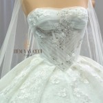 TVC658 Đầm Cưới Cô Dâu, Váy Cưới Tiệc Làm Lễ, Cúp Ngực, Tùng Bồng Bềnh