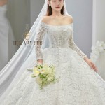 TVC700 Váy Cưới Làm Lễ, Đầm Cưới Làm Lễ, Cúp Ngực, Dài Tay