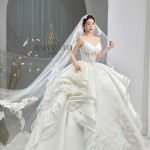 TVC705 Váy Cưới Làm Lễ, Đầm Cưới Đi Tiệc, Cúp Ngực, Tùng Thiết Kế