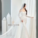 TVC711 Váy Cưới Đi Bàn, Đầm Cưới Đuôi Cá, Cúp Ngực, Tà Rời, Phi