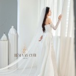 TVC711 Váy Cưới Đi Bàn, Đầm Cưới Đuôi Cá, Cúp Ngực, Tà Rời, Phi