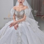 TVC717 Váy Cưới Làm Lễ, Đầm Cưới Đi Tiệc, Cúp Ngực, Tùng Bồng