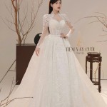 TVC721 Váy Cưới Làm Lễ, Đầm Cưới Đi Tiệc, Xếp Ly, 2in1