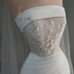 TVC735 Váy Cưới Đi Bàn, Đầm Cưới Đuôi Cá, Cúp Ngực, Dáng Ôm