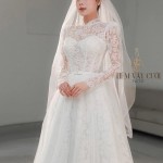 TVC737 Váy Cưới Làm Lễ, Đầm Cưới Đi Tiệc, Xếp Ly, 2in1