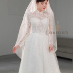 TVC737 Váy Cưới Làm Lễ, Đầm Cưới Đi Tiệc, Xếp Ly, 2in1