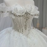 TVC742 Váy Cưới Làm Lễ, Đầm Cưới Công Chúa, Dáng Xoè, Cúp Ngực, Đính Đá