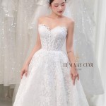 TVC747 Váy Cưới Làm Lễ, Tùng Nhỏ, Ren, Voan Nhẹ Nhàng