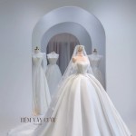 TVC602 Váy Cưới Làm Lễ, Đầm Cưới Đi Tiệc, Cúp Ngực, Tùng Bồng