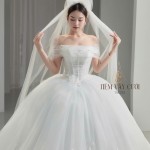 TVC752 Váy Cưới Làm Lễ, Đầm Cưới Đi Tiệc, Xếp Ly, Kim Sa, Cúp Ngực