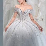 TVC748 Váy Cưới Làm Lễ, Đầm Cưới Cao Cấp, Cúp Ngực, Hoa 3D, Cổ Rờ