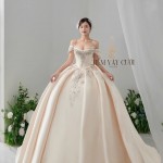 TVC759 Váy Cưới Làm Lễ, Phi, Sang Trọng, Xếp Ly