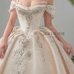 TVC759 Váy Cưới Làm Lễ, Phi, Sang Trọng, Xếp Ly