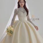 TVC760 Váy Cưới Làm Lễ, Đầm Cưới Đi Tiệc, Kim Sa, Ren, Tùng Bồng