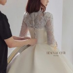 TVC760 Váy Cưới Làm Lễ, Đầm Cưới Đi Tiệc, Kim Sa, Ren, Tùng Bồng