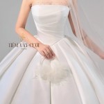 TVC768 Váy Cưới Làm Lễ, Đầm Cưới Đi Tiệc, Cúp Ngực, Tùng Xếp Ly