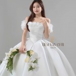 TVC771 Váy Cưới Làm Lễ, Đầm Cưới Dáng Xoè Bồng Bềnh, Dài Tay, Cúp Ngực, Đính Đá