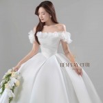 TVC771 Váy Cưới Làm Lễ, Đầm Cưới Dáng Xoè Bồng Bềnh, Dài Tay, Cúp Ngực, Đính Đá