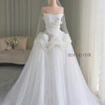 TVC775 Váy Cưới Đi Tiệc, Đầm Cưới Dáng Xuông, Cúp ngực, Đính ngọc