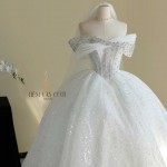 TVC776 Váy Cưới Đi Tiệc, Đầm Cưới Dáng Xuông, Cúp ngực, Đính ngọc