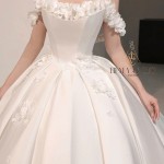 TVC799 Váy Cưới Làm Lễ, Đầm Cưới Đi Tiệc, Cúp Ngực, Tùng Bồng