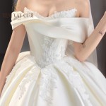 TVC807 Váy Cưới Làm Lễ, Đầm Cưới Cô Dâu, Cúp Ngực, Hoạ Tiết