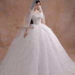 TVC811 Váy Cưới Làm Lễ, Đầm Cưới Đi Tiệc, Bệt Vai Ngang, Xếp Ly, Tùng Bồng