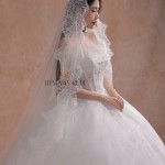 TVC811 Váy Cưới Làm Lễ, Đầm Cưới Đi Tiệc, Bệt Vai Ngang, Xếp Ly, Tùng Bồng