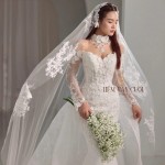 TVC814 Váy Cưới Đi Bàn, Đầm Cưới Đuôi Cá, Tà rời, Ren