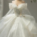 TVC830 Váy Cưới Làm Lễ, Đầm Cưới Đi Tiệc, Kim Sa Cúp Ngực, Tùng Bồng Bềnh