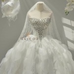 TVC836 Váy Cưới Làm Lễ, Đầm Cưới Đi Tiệc, Nơ 3D, Cúp Ngực