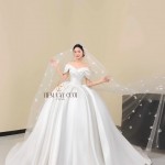 TVC841 Váy Cưới Làm Lễ, Đầm Cưới Tiệc, Kim Sa, Cúp Ngực, Tùng Bồng