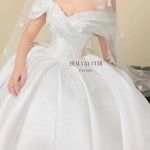 TVC841 Váy Cưới Làm Lễ, Đầm Cưới Tiệc, Kim Sa, Cúp Ngực, Tùng Bồng