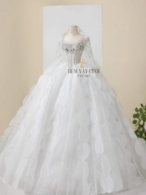 TVC840 Váy Cưới Làm Lễ, Đầm Cưới Đi Tiệc, Đính Đá, Cúp Ngực