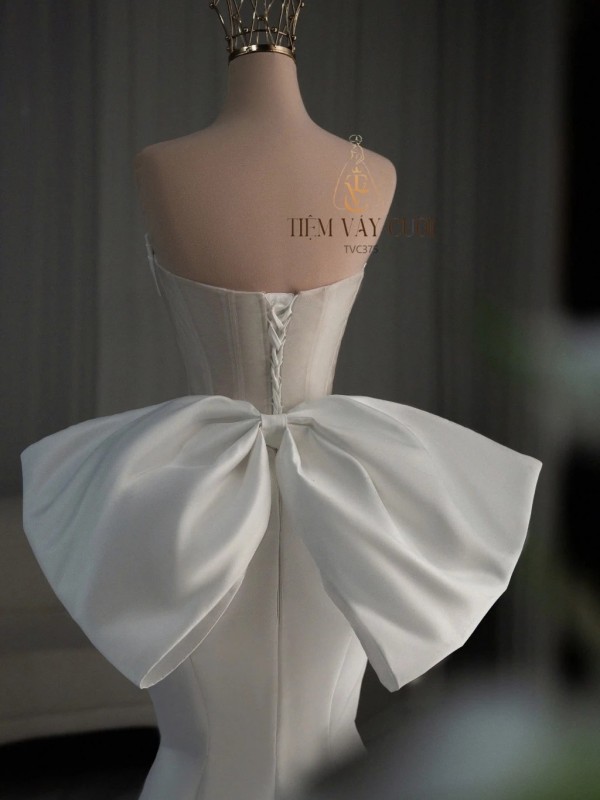 TVC735 Váy Cưới Đi Bàn, Đầm Cưới Đuôi Cá, Cúp Ngực, Dáng Ôm